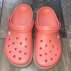 Pink/coral crocs great condition!